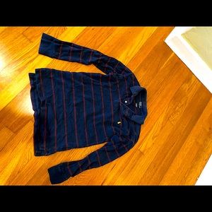 Long sleeve striped polo
